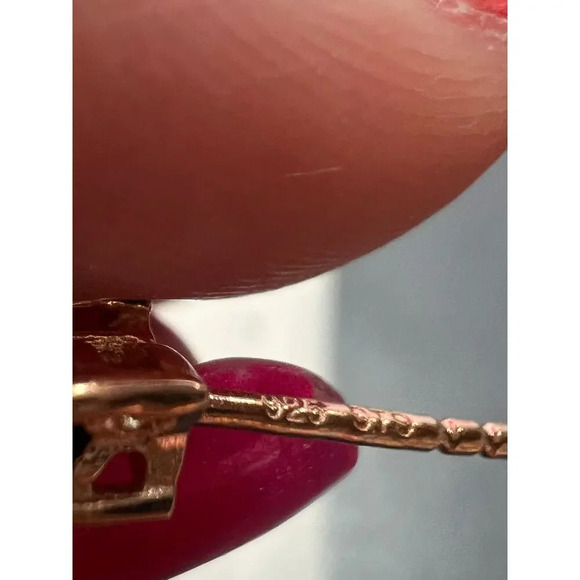 NEW Morganite and black spinel rose gold over sterling silver earrings - Picture 4 of 11